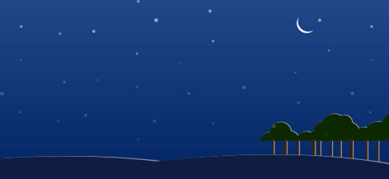Illustration d’une lune au-dessus d’une forêt