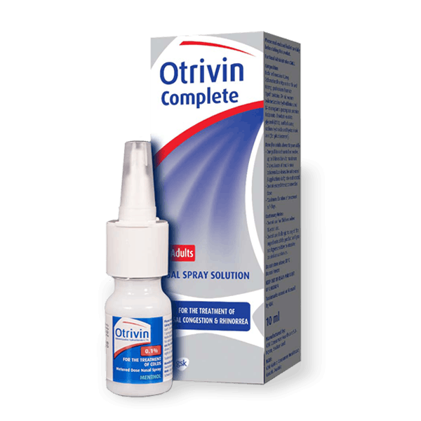 a bottle of Otrivin Natural Plus with Eucalyptus product