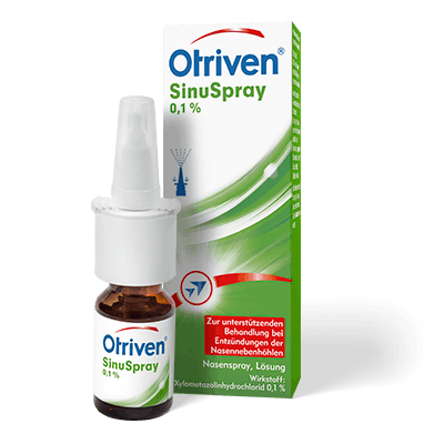 Otriven-SinuSpray-0,1%-packshot Otriven SinuSpray: Eine Flasche Otriven SinuSpray 0,1%