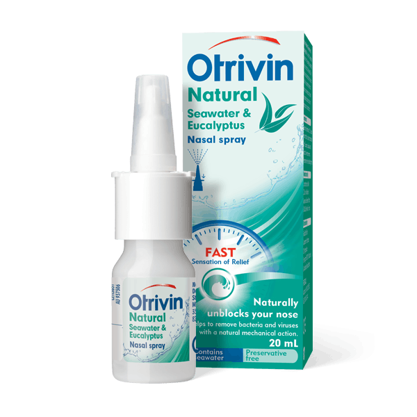 a bottle of Otrivin Clear With Seawater and Eucalyptus