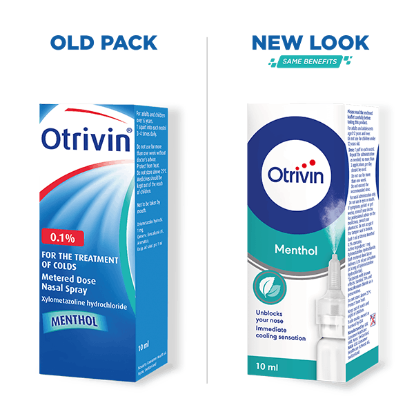 a bottle of Otrivin Natural Plus with Eucalyptus product