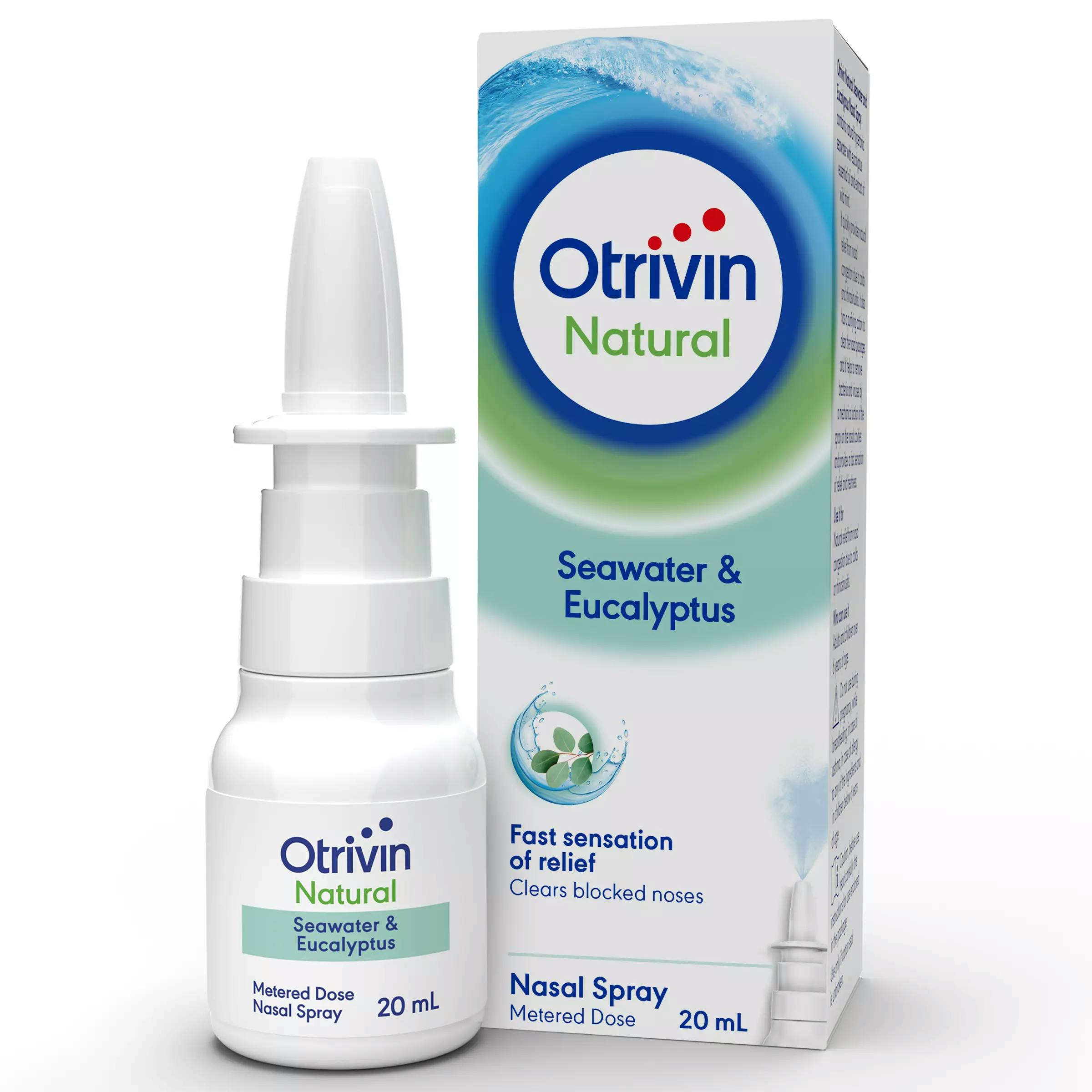 a bottle of Otrivin Clear With Seawater and Eucalyptus