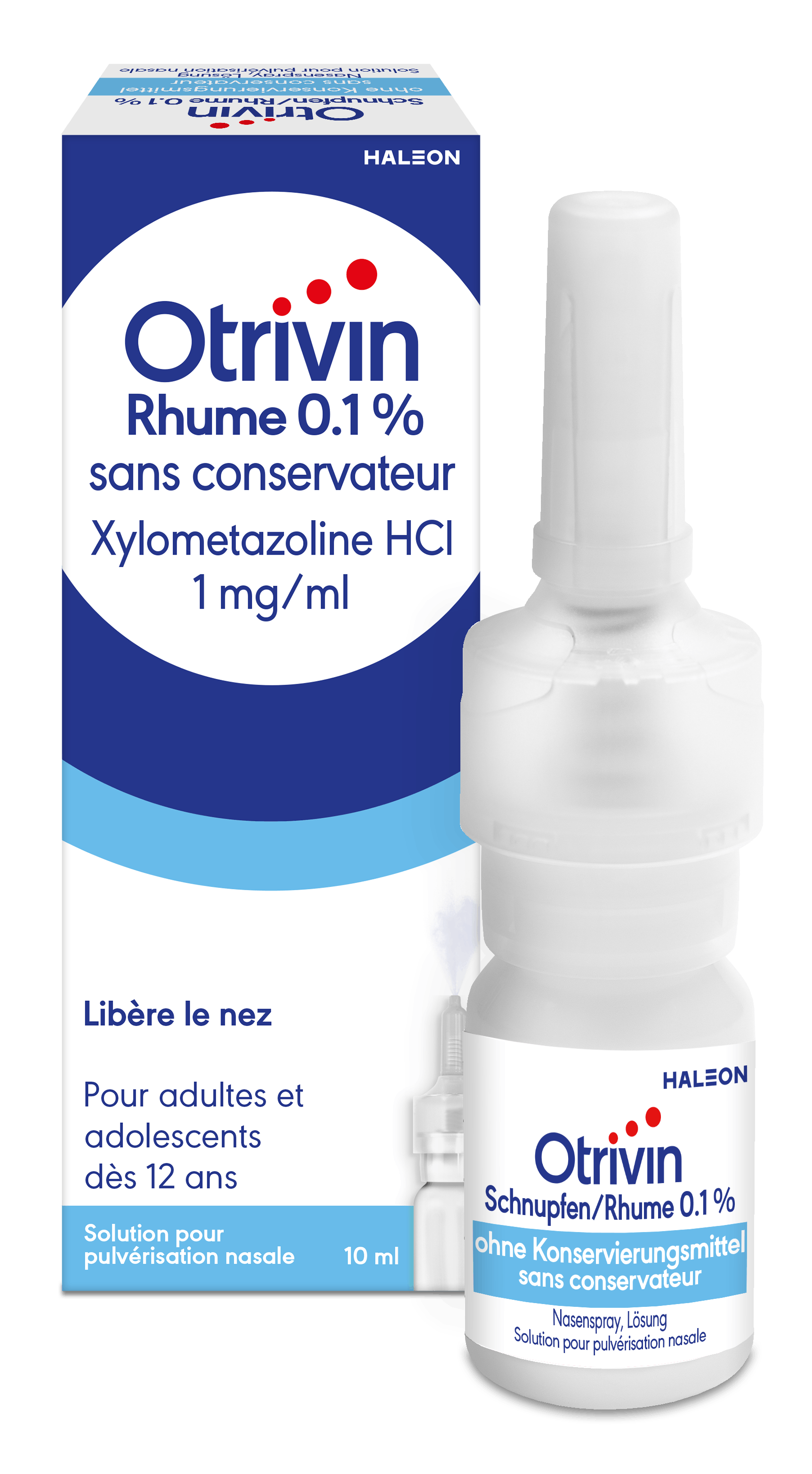 otrivin-rhume-sans-conservateurs un flacon du produit Otrivin Rhume 0.1% sans conservateurs