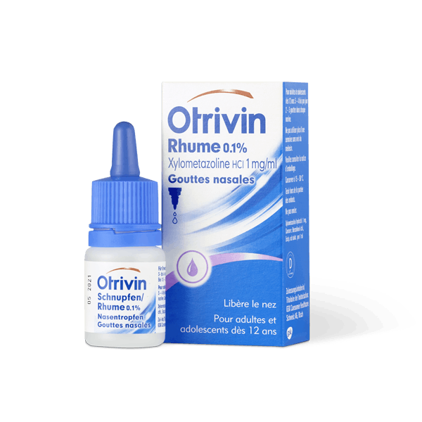 un flacon du produit Otrivin Rhume Gouttes nasales 0.1%
