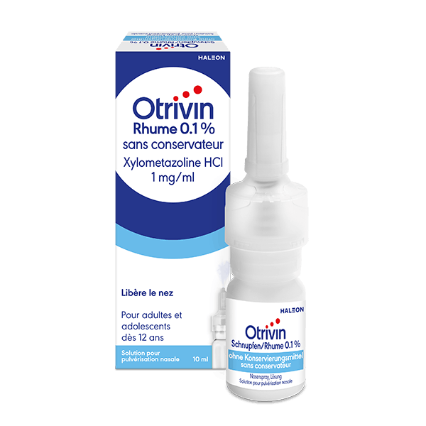 otrivin-rhume-sans-conservateurs un flacon du produit Otrivin Rhume 0.1% sans conservateurs