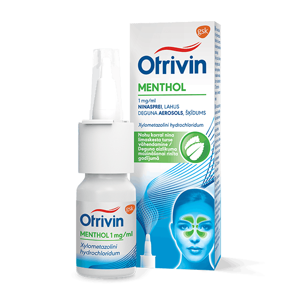 a bottle of Otrivin Menthol product
