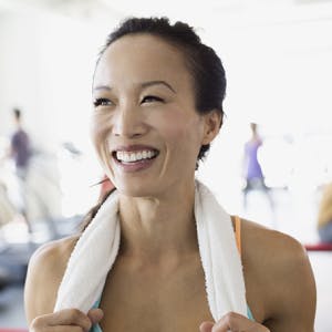 Woman smiling after workout