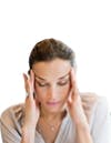 Woman suffering from migraine with aura