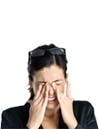 Woman suffering from retinal migraine