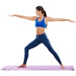 Woman doing yoga on a mat