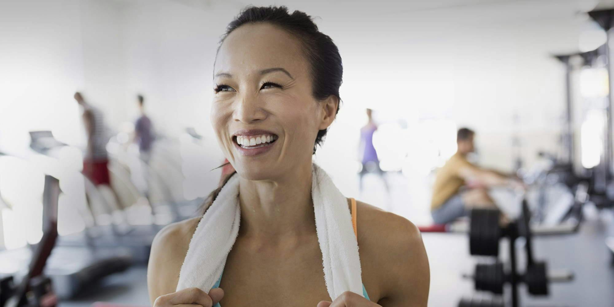 Woman smiling after workout