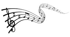 Swirl of musical notes