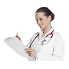Doctor filling out documents
