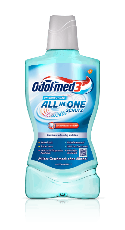 Odol-med3 Mundspülung All in One Schutz. Odol-med3 Mundspülung All in One Schutz.