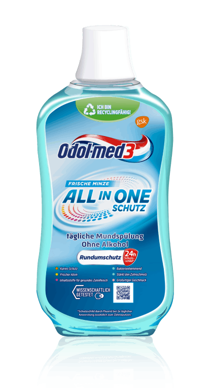 Odol-med3 Mundspülung All in One Schutz. Odol-med3 Mundspülung All in One Schutz.