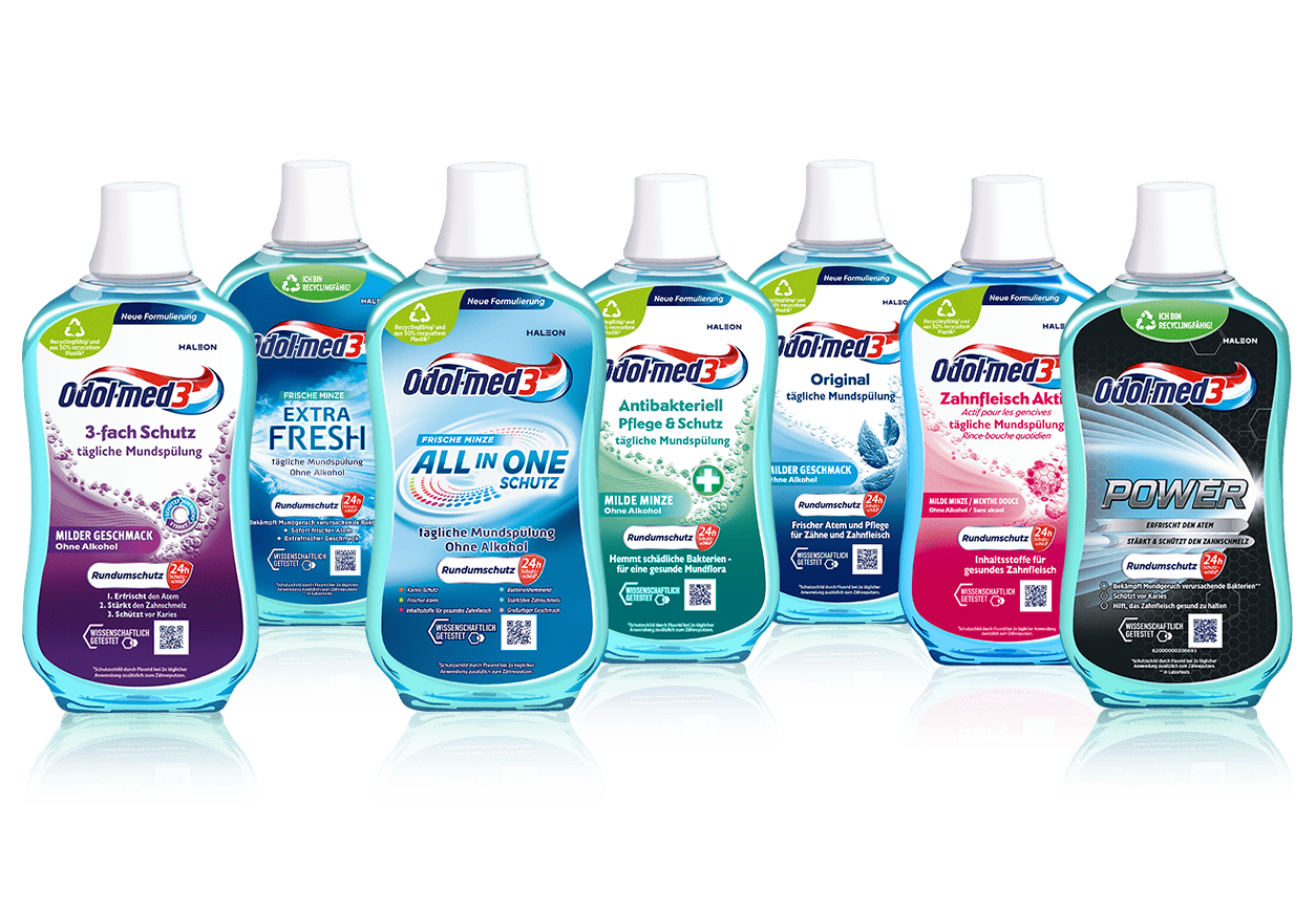 Odol-med3 Mundspülung Produkte. Odol-med3 Mundspülung Produkte.