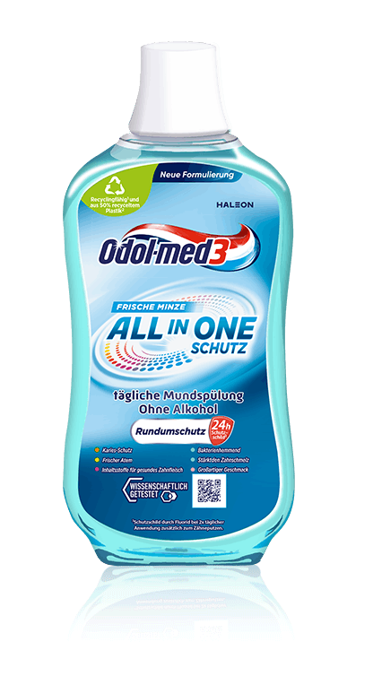 Odol-med3 Mundspülung All in One Schutz. Odol-med3 Mundspülung All in One Schutz.