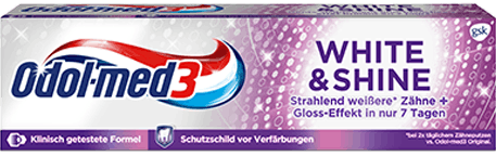 Odol-med3 White&Shine Zahnpasta. Odol-med3 White&Shine Zahnpasta.