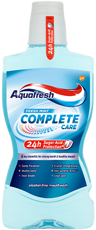 Aquafresh All In One Whitening toothpaste packaging with silver accents.