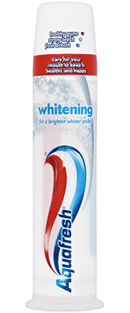 Aquafresh Active White toothpaste purple packaging.