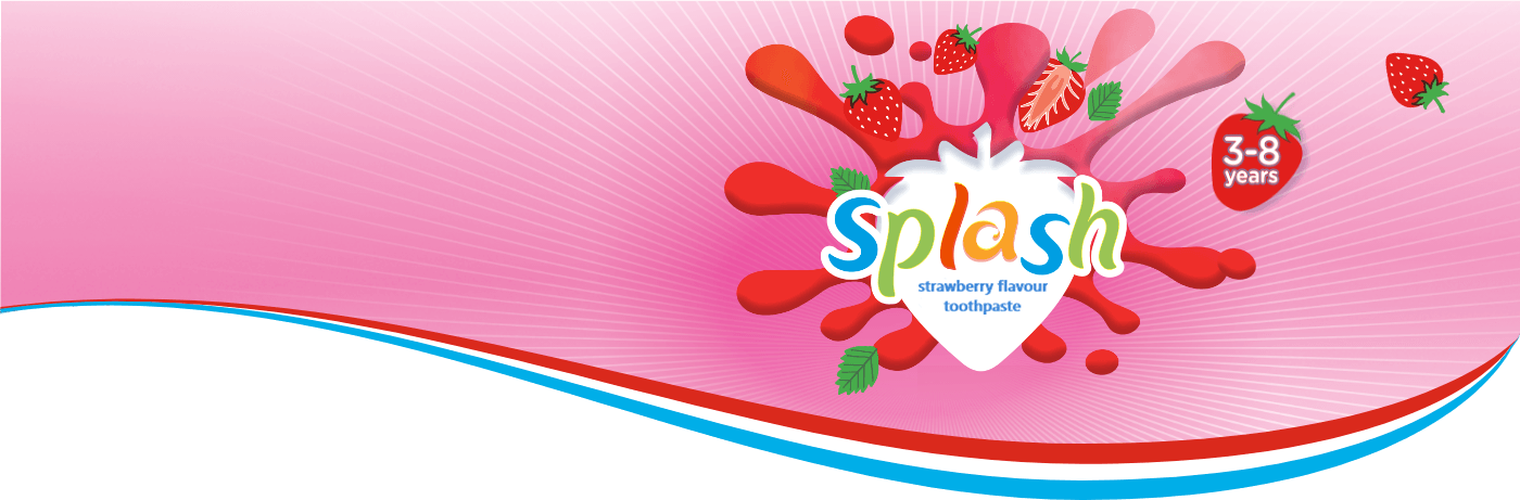 The new Aquafresh Splash with strawberry and mint flavour!