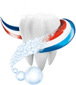 Una pulizia dei denti con le strisce Aquafresh