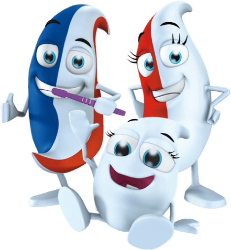 Billy, Lilly und Milky glücklich winkend. Billy, Lilly und Milky glücklich winkend.