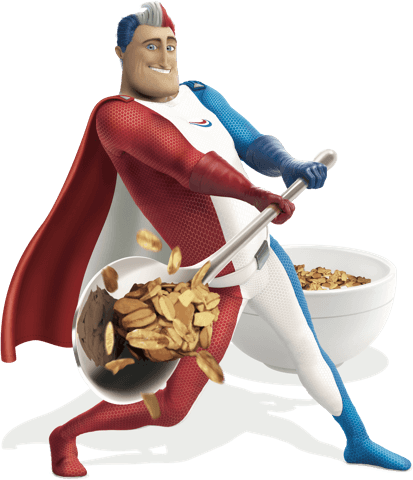 Captain Aquafresh hitting one of the common hidden culprits filled with sugar - cereal. Captain Aquafresh hitting one of the common hidden culprits filled with sugar - cereal.