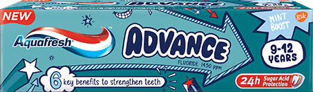 Aquafresh Advance toothpaste mint green packaging. Aquafresh Advance toothpaste mint green packaging.