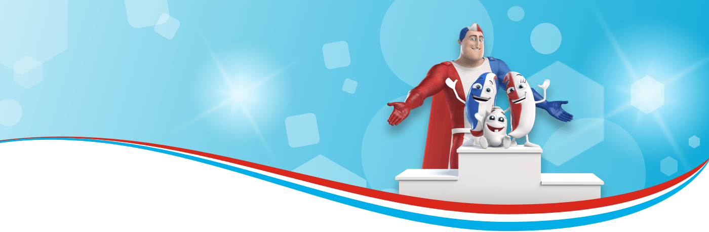Captain Aquafresh with Lilly, Billy and Milky. Captain Aquafresh with Lilly, Billy and Milky.