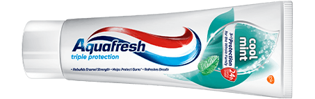 Aquafresh Active Fresh toothpaste minty green packaging.