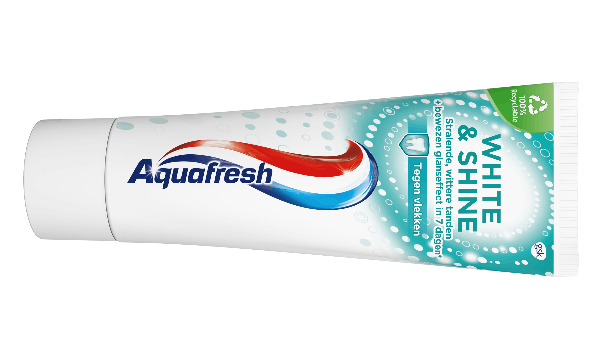 Aquafresh White & Shine toothpaste grey packaging with light blue accent.