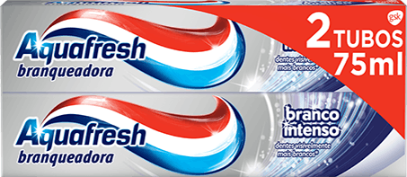 Aquafresh Pure White Tingling Mint toothpaste white packaging with polar blue accent.
