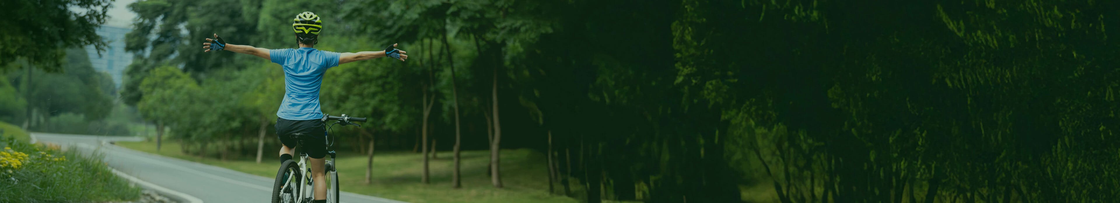 Woman cycling outdoors