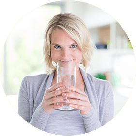 Woman Drinking Fiber Supplement Woman Drinking Fiber Supplement