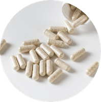 Fiber supplement pills on counter