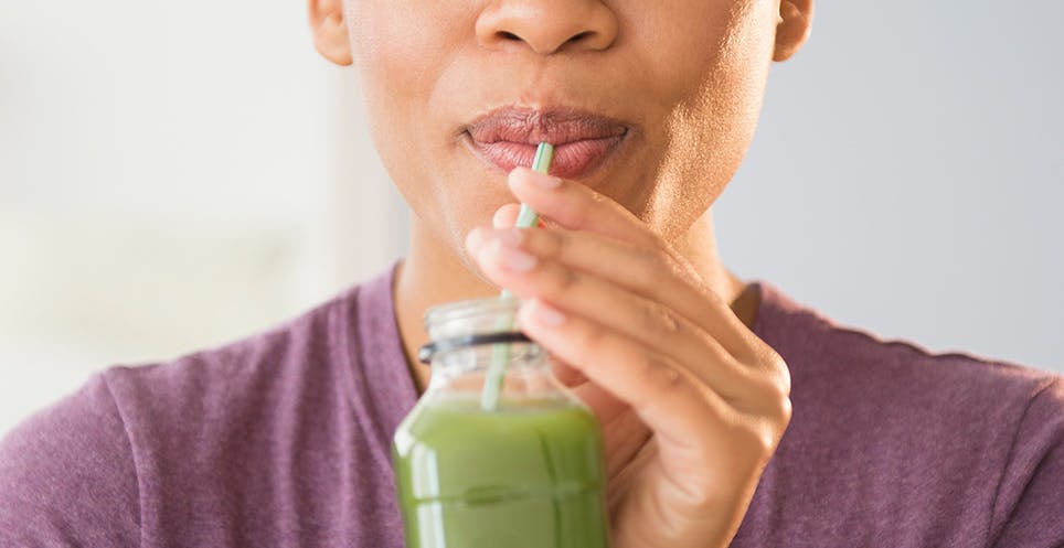 Woman Drinking Smoothie