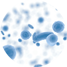 Blue microbiome 3D rendering