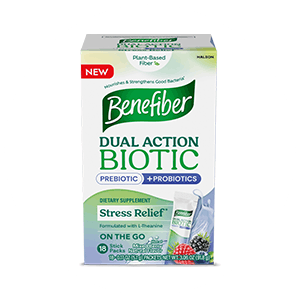 Benefiber Dual Action Biotic + Stress Relief* Stick Pack