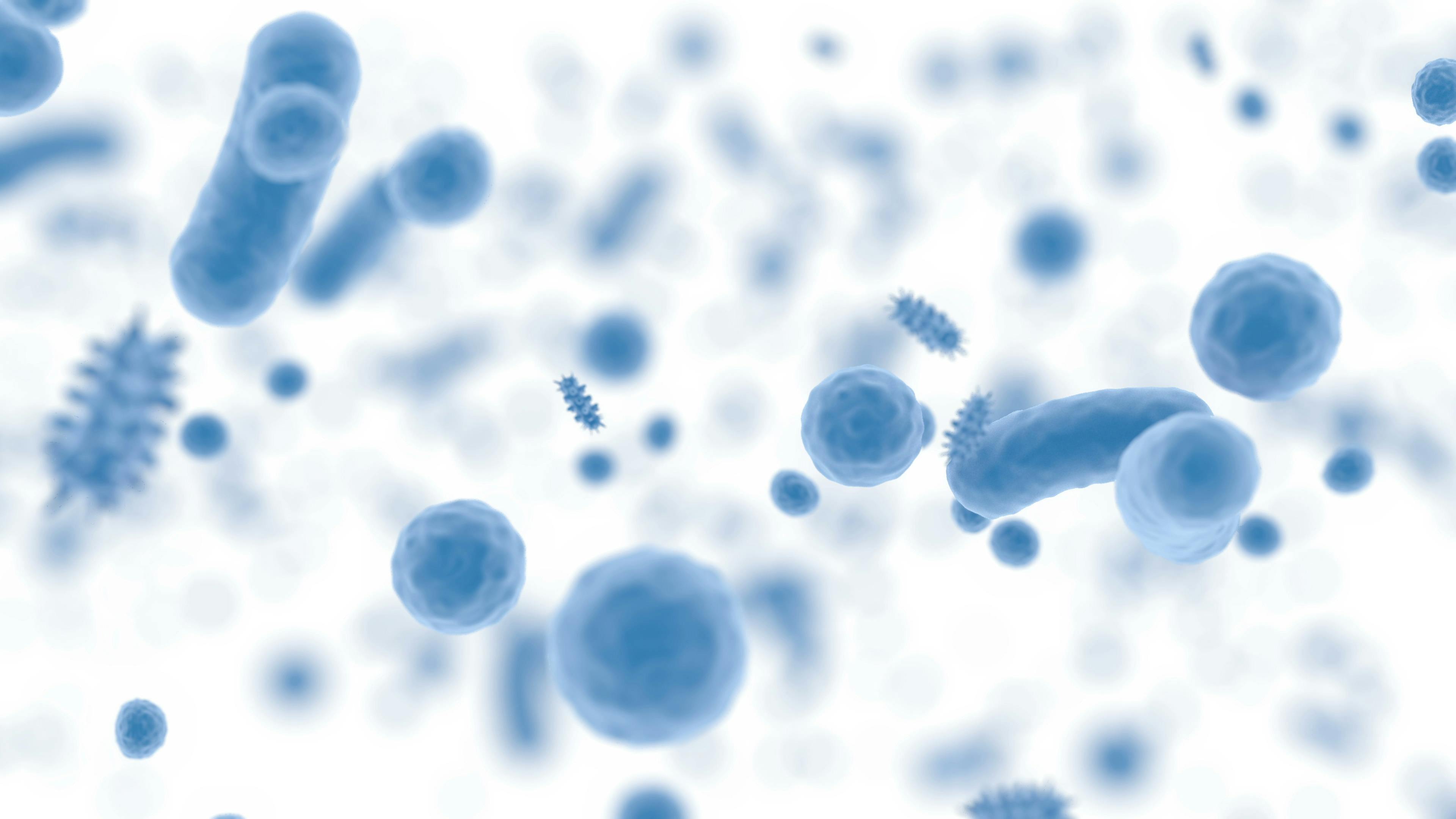 Blue microbiome 3D rendering