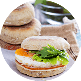 Eggs on Whole Wheat English Muffin