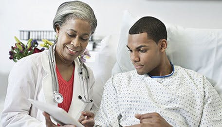 Man talking to a doctor 