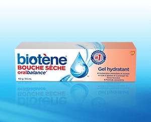 Bouteille de rince-bouche hydratant Biotène pour la bouche sèche 