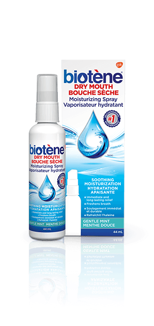 Bouteille de vaporisateur hydratant Biotène pour la bouche sèche 