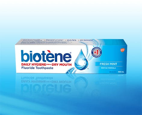 A box Biotène Fresh Mint Fluoride Toothpaste