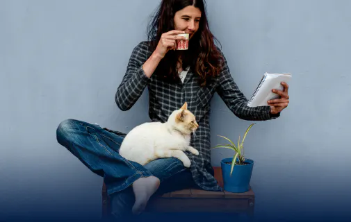 Person with a cat