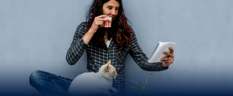 Person with a cat