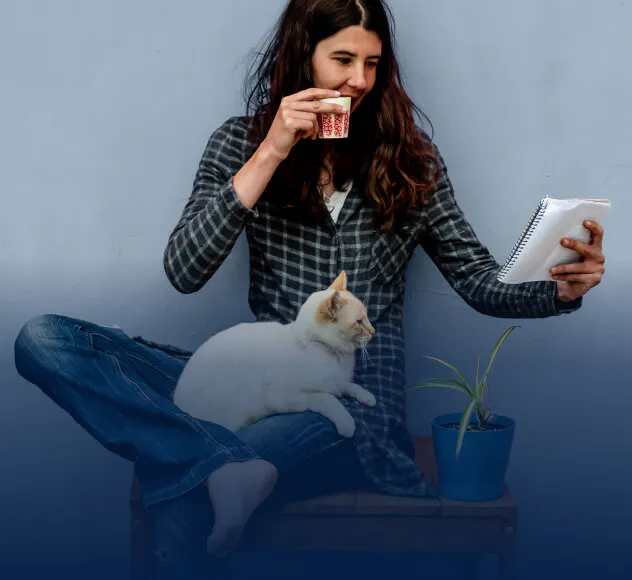 Person with a cat