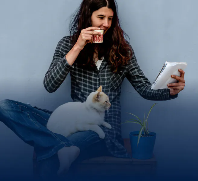 Person with a cat