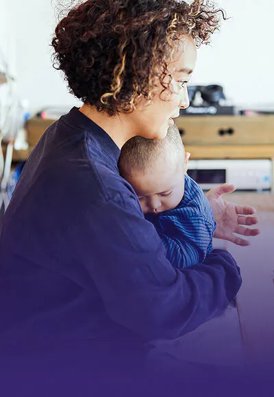 Woman holding an infant